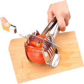 Bu-02 Strendier Kaycrown Tomato Slicer Lemon Cutter Multipurpose Handheld Round Fruit Tongs S