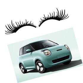Eponcia-cdyjmt01 Strendier 2pcs Car Eyelashes Stickers For Headlights Lashes Decal Fake