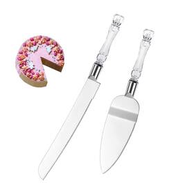 Y-123 Strendier Cake Knife And Server Set - 2 Pcs Cutting For Wedding With Stainless