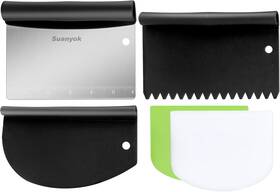 Suanyok168 Suanyok 711181665147 5-piece Stainless Steel Bench Scraper Set For Dough Veggies And More New