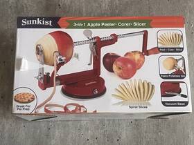 Sap3936blk Sunkist 3-in-1 Apple Peeler/corer/slicer Bounus Wedger/corer