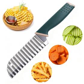 Suuker Sk256 Crinkle Cut Knife Potato Slicer Wavy Chopper Stainless Steel French Fry Carrot C
