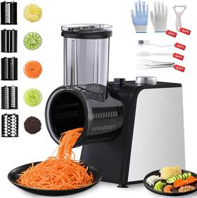Sv018-n-us Svklhy 5-in-1 Electric Cheese Grater 800w Advanced Motor Upgraded Black