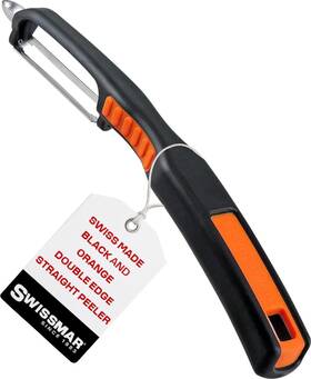 8541970618 Swissmar Non-slip Double Edge Straight Peeler - Easy-grip Stainless Steel And