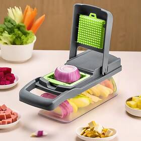Sztaa 758569325484 Vegetable Chopper 16-in-1 Multifunctional Food 8 Blades Slicer