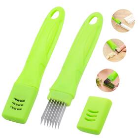 Tacykibd 714403950309 2pcs Scallion Cutter Shred Knife Stainless Steel Vegetable Onion Sc