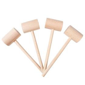 Tdock 716592004998 4pcs Wooden Hammers Natural Hardwood Crab Lobster Seafood Mallets