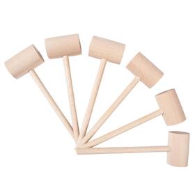 Tdock 716592005001 6pcs Wooden Hammers Natural Hardwood Crab Lobster Seafood Mallets