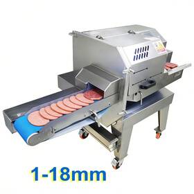 020480 Techtongda Automatic Feeding Meat Slicer Vegetable Sausage Cutter 1-18mm Adjustable Thick