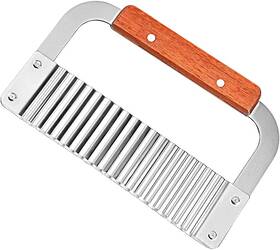 Tellshun 445045343362 Crinkle Cutter Stainless Steel Potato Slicer Heavy Duty Wavy Cutting Cho
