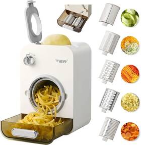 Mg10 Ter Electric Cheese Grater With 5 Blades 5-in-1 Vegetable Slicer