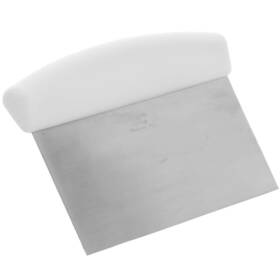 Tezzorio 618125272433 6 X 4-inch Bench Scraper With White Handle By Stainless Steel Dough