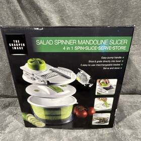 Tsi-125p126 The Sharper Image 4-in-1 Salad Spinner Mandoline Slicer 5 Quart Multi Functional