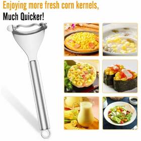 Tika 735816862770 1pcs Stainless Steel Corn Cob Peeler Cutter Remover Kitchen Kernel Tool