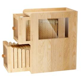 Tiryiuou 771098058593 Bread Box For Kitchen Countertop With Homemade Slicer Wooden St