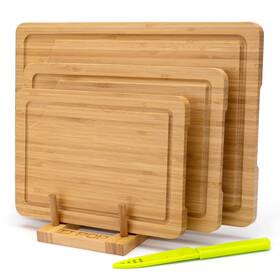 Hp03026 Tj Pop Bamboo Cutting Board For Kitchen Set Of 3 With Juice Gr