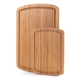 Zmb102 Tj Pop Zmb100 Bamboo Cutting Board Set Of 2 - With Juice Groove Double-sided