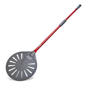 Turningpeel9-redgray Tkc 9 Inch Perforated Pizza Peel Professional Aluminum Turning Long