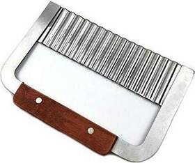 Tmeeihnss 737838716857 Super Leader Crinkle Cutting Tool French Fry Slicer Stainless Steel Blade Wooden