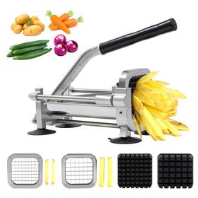 Tongdayi 741365835653 French Fry Cutter With Two Blades 1/2 Inch And 3/8 Commercial Stainless