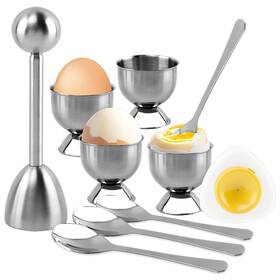 17243959474860 Trasylph 10pcs Egg Cracker Topper Cutter Set For Hard Boiled Eggs With 4x Stainless St