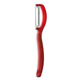 Triangle 018157130095 Swivel Peeler Red - Stainless Steel Serrated Twin Blade Peels Sof
