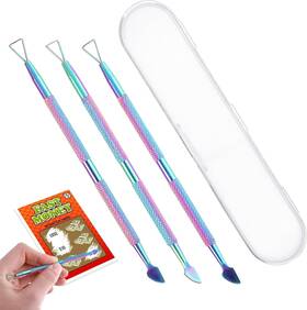 Xl19cjz2 Trinkrittey 622199 1 3pcs Metal Lottery Ticket Scratcher Tool Set Multi-use Scraping Stickers