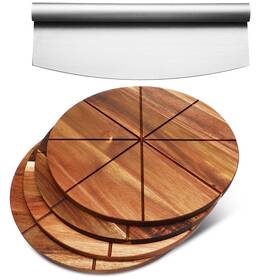 Ggn-uiifan-503 Uiifan 5 Pcs Acacia Pizza Board Set 13.5ftft Round Wooden For Cake Cheese