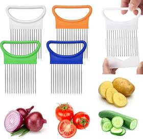 Uptuoli 825815772733 2pcs Onion Holder Slicer Stainless Steel Tomato Lemon Potato Vegetable