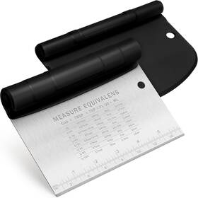 Urbanstrive 445041446470 Bench Scraper For Baking Stainless Steel Dough Cutter And T