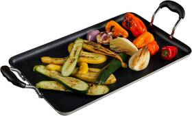 Imu-1834 Usa Musa 17x10in Aluminum Black Ceramic Double Burner Griddle With Cool Touch Handle