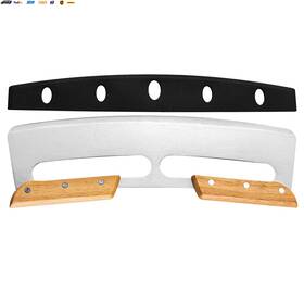 Usa-viralfinds 313015138195 Wooden Handle 14 Inch Large Pizza Cutter Curved Blade Stainless Steel Sem