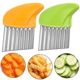 Utowo 784124525815 Crinkle Cutter Wavy Chopper Knife - Slicer Helper 2pcs Stainless-steel French