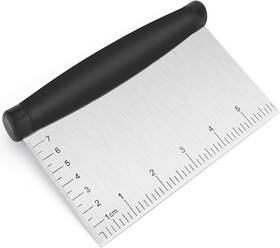 Uubaar 313111892823 Bench Scraper And Chopper - 6 Inch Stainless Steel Dough Cutter With Contoured Gri