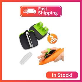 Muqi92230-2 V Tower 2pcs Finger Grip Vegetable Peelers For Kitchen - Silicone Palm Peeler With Sharp