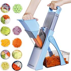 Vegguru 726084538498 Safer Mandoline Food Slicer Thickness Adjustable Vegetable Chopper Onion Chopp