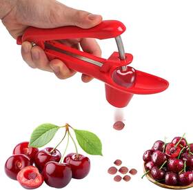 Red1 Veleka Cherry Pitter Stainless Steel Cherries Corer Tool With Hand-held Push De