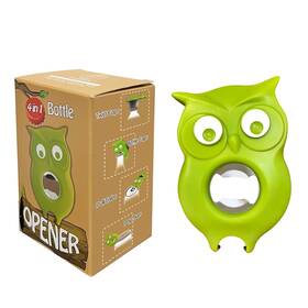 Bog-210325 Velsenic 4-in-1 Manual Owl Bottle Opener - Bpa-free Multi-function For C