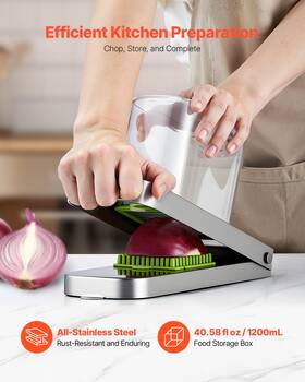 Vevor 197988145844 Vegetable Chopper Food Veggie Cutter 3 Stainless Onion Slicer With Container