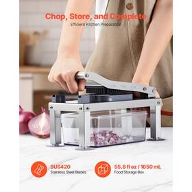 Vevor 197988146810 Vegetable Chopper Cutter Mandoline Slicer With 8 Stainless Blade And Food Contain