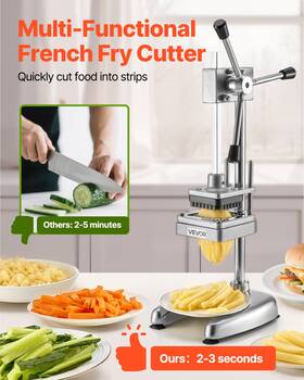 Vevor 197988535416 Commercial French Fry Cutter Stainless Steel Vegetable Chopper With 3 Blades