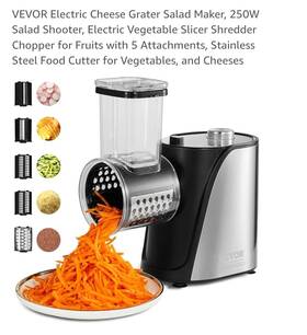 Vs1js Vevor Electric Vegetable Slicer 5 Blades Silver And Black 250w