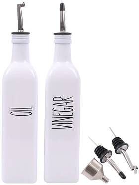 Od-01 Vicukie Glass Oil And Vinegar Dispenser Set For Kitchen 17oz Olive Bott