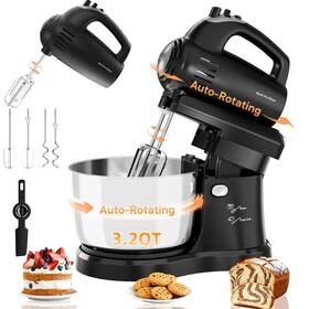 Hh-9512a Vikaluz Stand Mixer Hand Kitchen Electric - 2-in-1 3.2 Quart Auto-rotating Bowl And