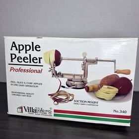 Villaware 096119340007 Vtg Professional Apple Peeler No. 340 Chromed Cast Iron New Open Box