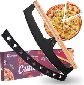 Vinland 313052874834 16-inch Pizza Cutter Rocker Blade Food Grade Stainless Steel Slicing Knife And Sh
