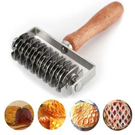Vinmen 659516528562 Ampseven Pastry Lattice Roller Cutter - Stainless Steel Dough For Pie