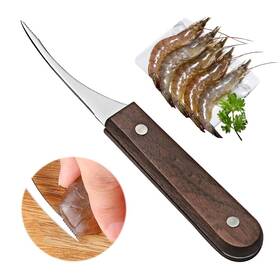 Vontyjjzj0393 Vonty Shrimp Deveiner Tool Stainless Steel Cleaner Knife With Wooden Handle