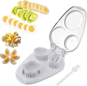Vornetil 726084621596 3 In 1 Boiled Egg Slicer Slice Modes Chopper Cutter With Brush