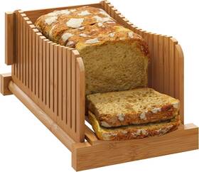 Vriccc 313110672662 Bamboo Bread Slicer Adjustable Guide With 3 Thickness Size Foldab